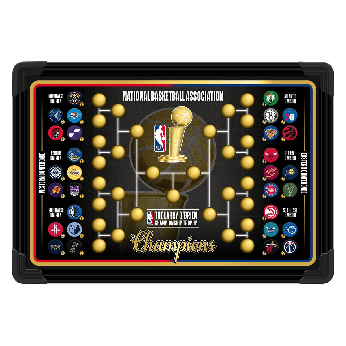 NBA Standing Magnetic Board for Fans, Includes 30 Team Magnets