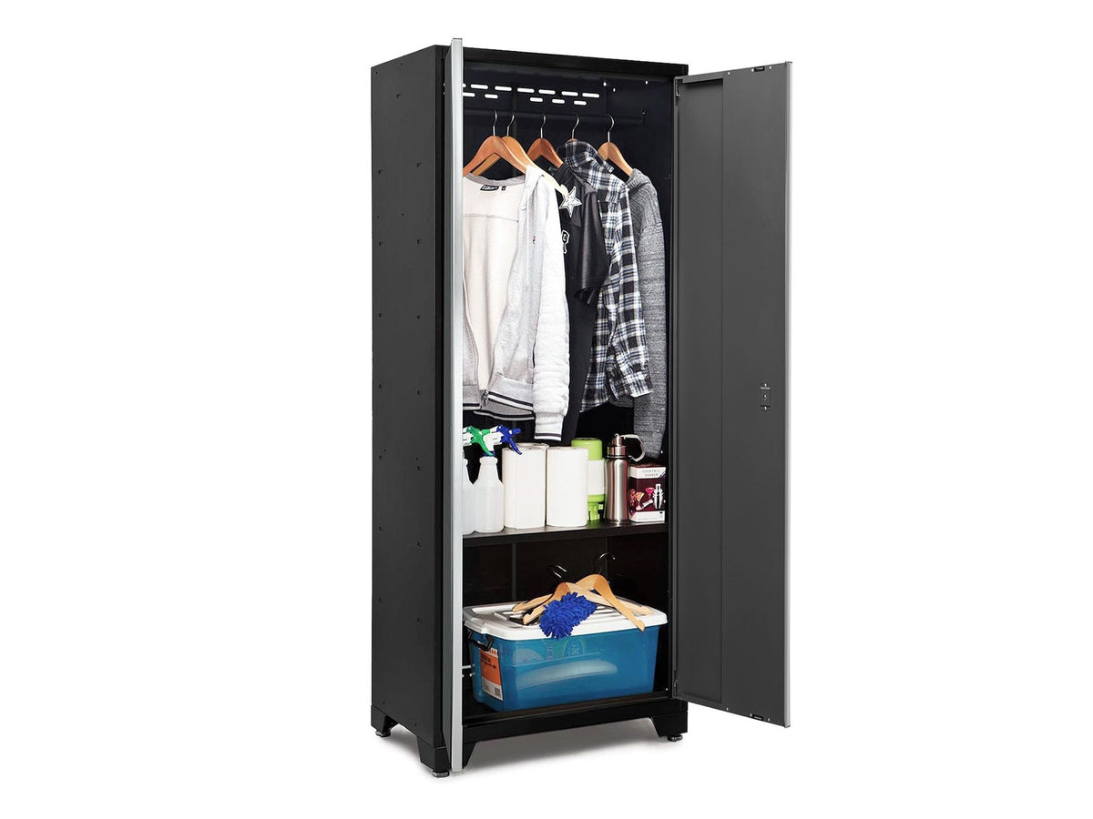 NewAge Bold Series 24-Gauge Steel RTA Storage Locker with 3 Shelves, Black/Grey, 30-in