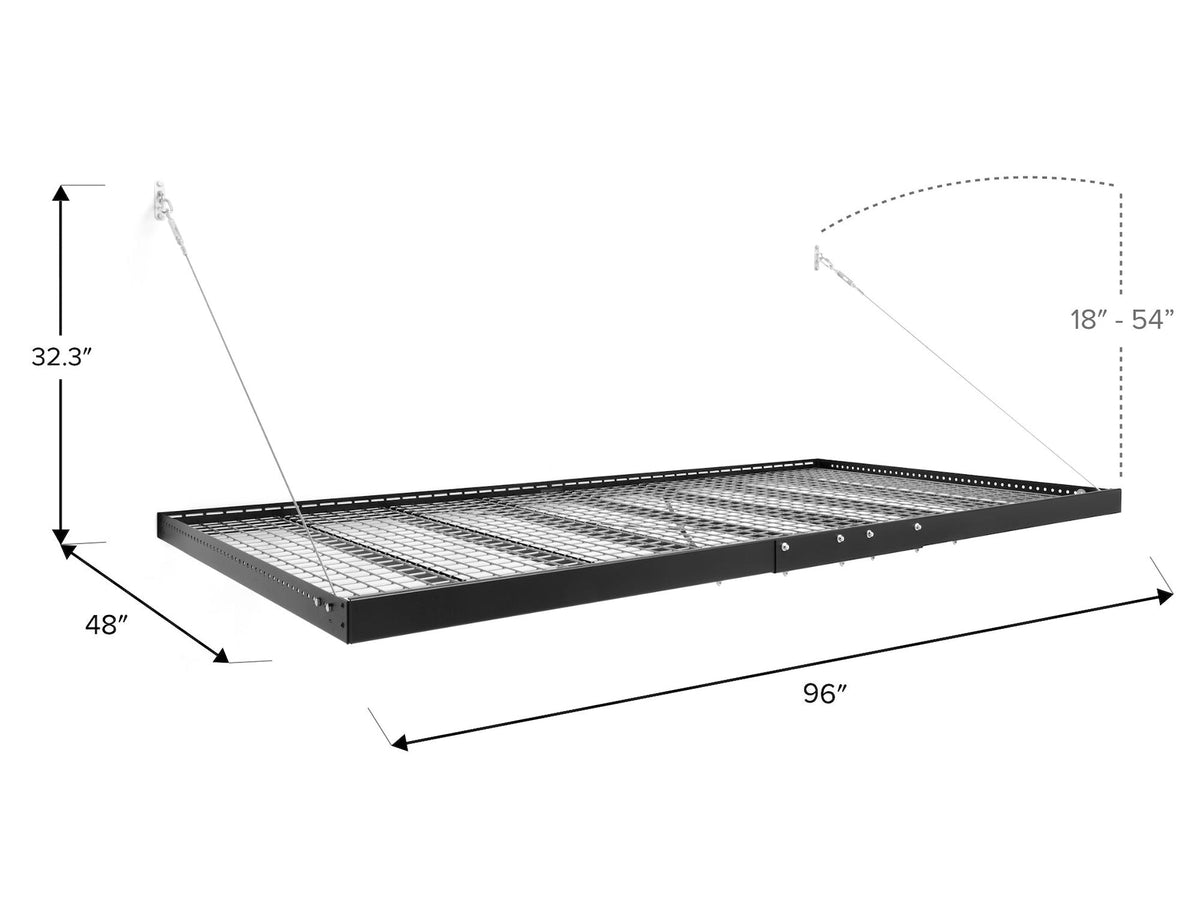 NewAge Pro Series Wall Mounted Heavy-Duty Steel Shelf, 600-lb Capacity, 4-ft x 8-ft