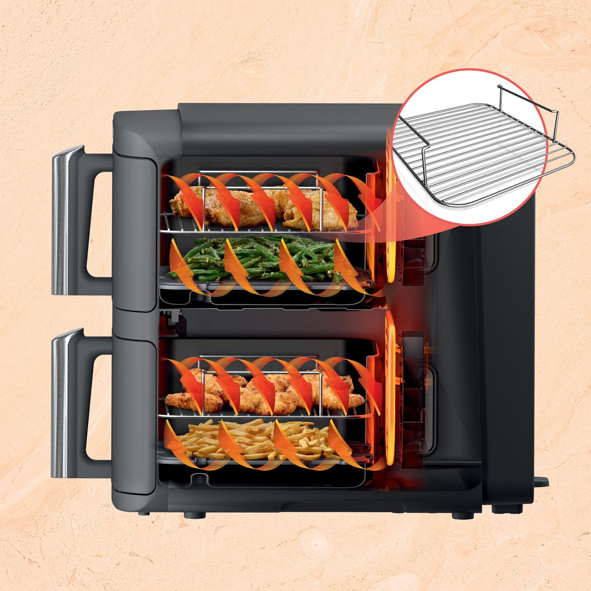 Ninja DoubleStack XL Multi-Rack Air Fryer with 2 Baskets & 6 Functions, 10-qt