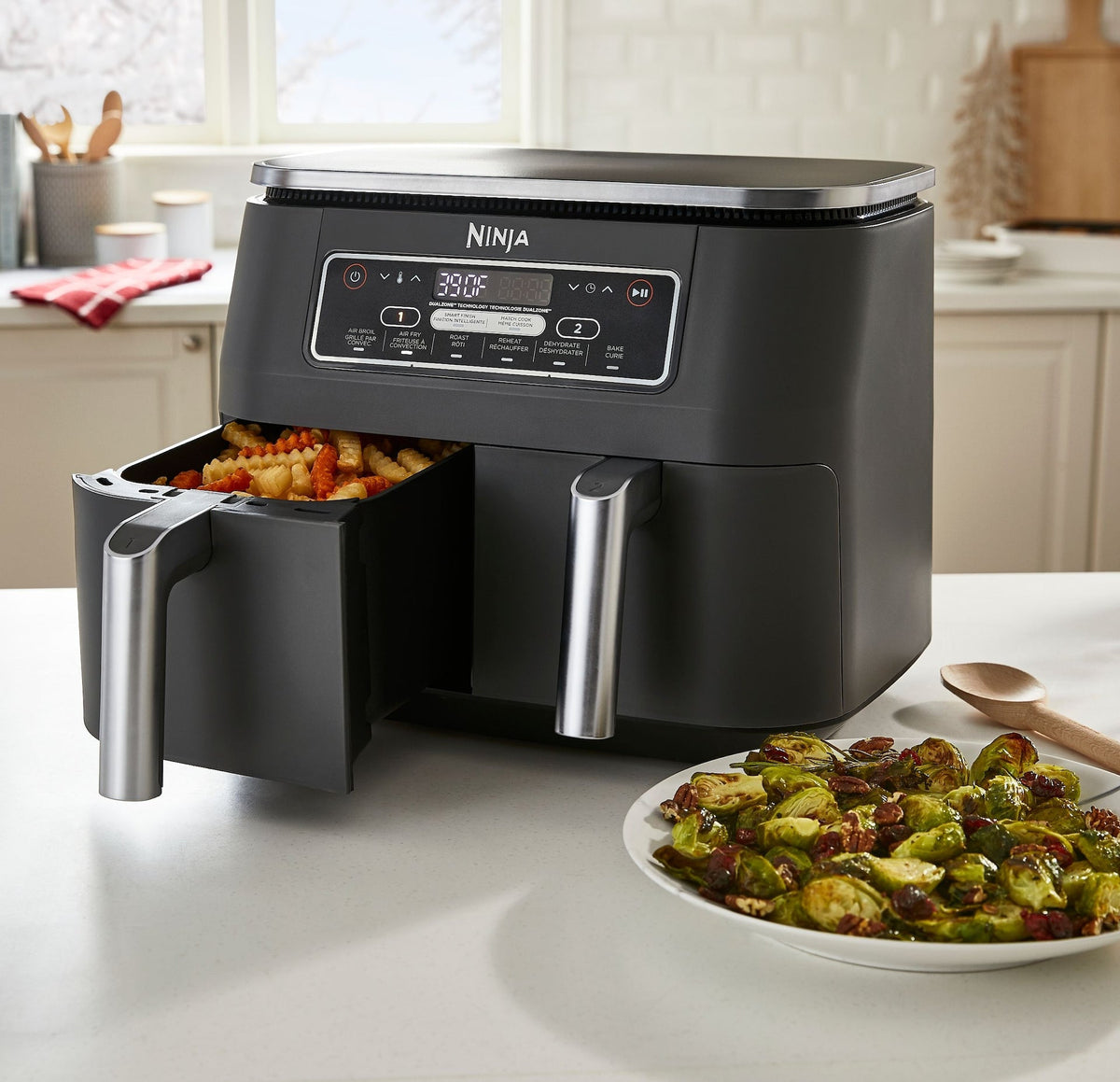 Ninja Foodi 2-Basket Air Fryer with 6 Cooking Functions, 8 Qt