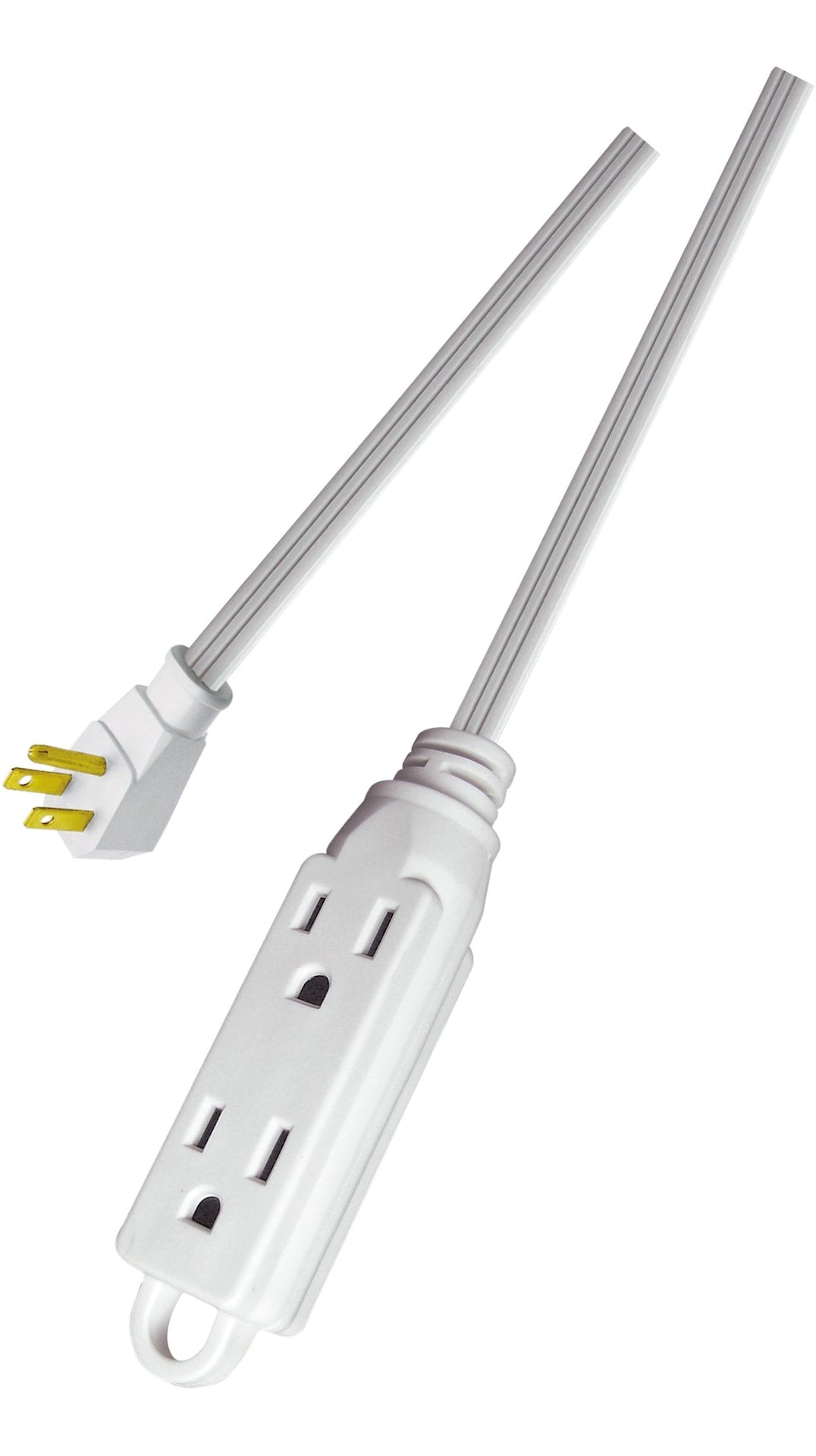 NOMA 16/3 All-Purpose Extension Cord, Light-Duty, 3 Grounded Outlets, White