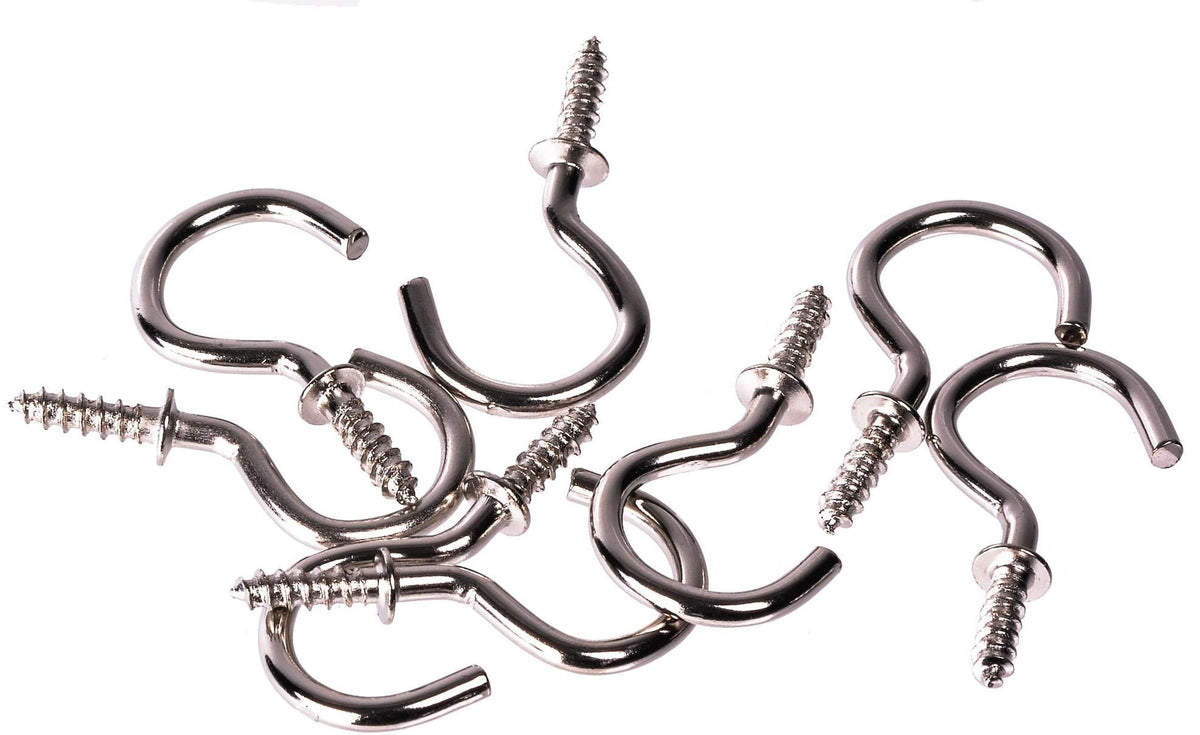 OOK Cup Hooks Set, Nickel, 7/8-in, 40-pk