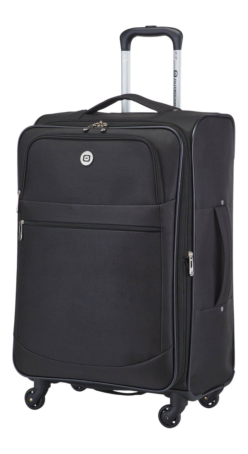Outbound Softside Spinner Wheel Medium Travel Luggage Suitcase, Black, 24-in