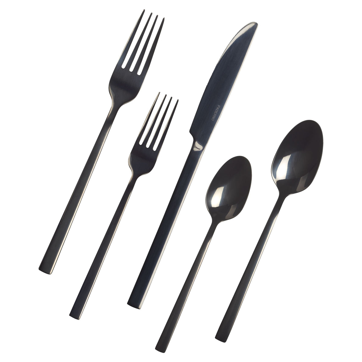 PADERNO Belvedere Stainless Steel Flatware Set, Serves 4, 20-pc, Black