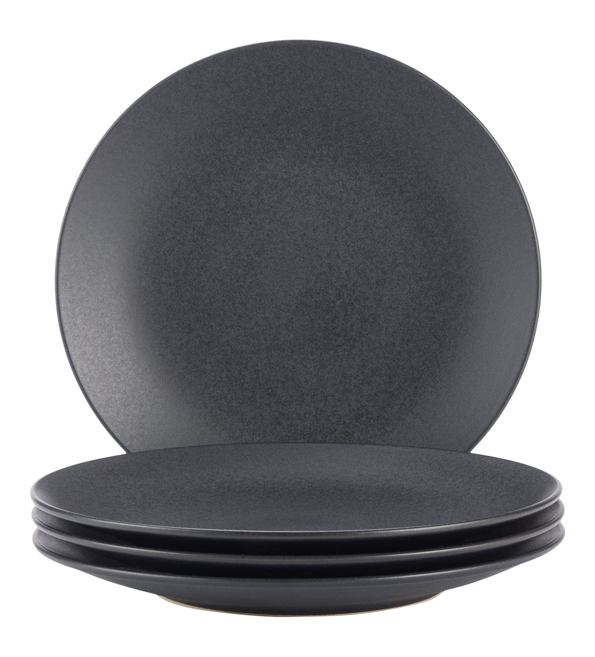 Paderno Dorset Stoneware Dinner Plate Set, Black Reactive, 4-pk, Oven Safe