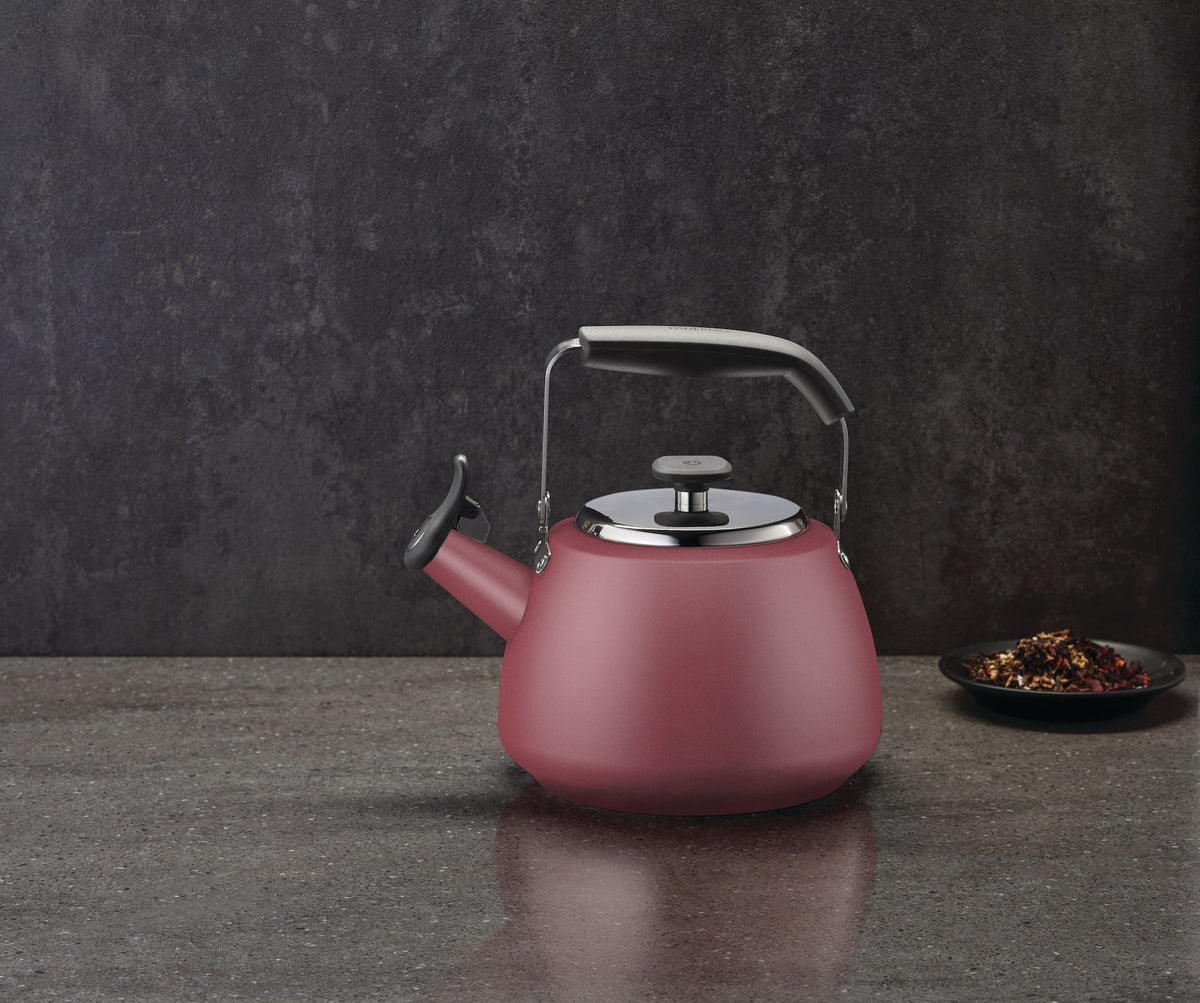 PADERNO Stainless Steel Stovetop Kettle, 1.9-L, Red