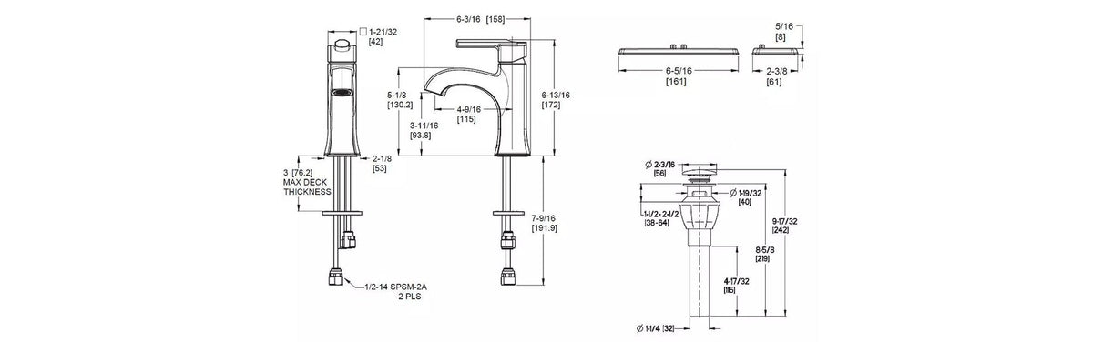 Pfister Vaneri Single Control Bath Faucet, Matte Black