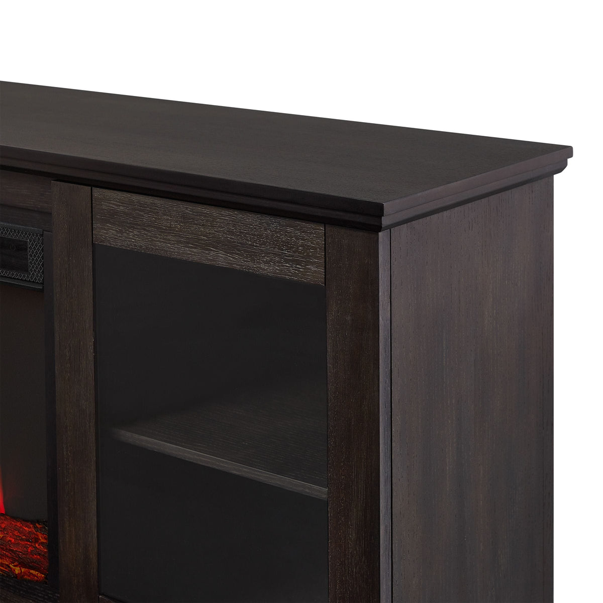 Real Flame Benjamin Landscape Electric Fireplace TV Stand, 81-in, 1500W, Includes Remote Control, Weathered Wood
