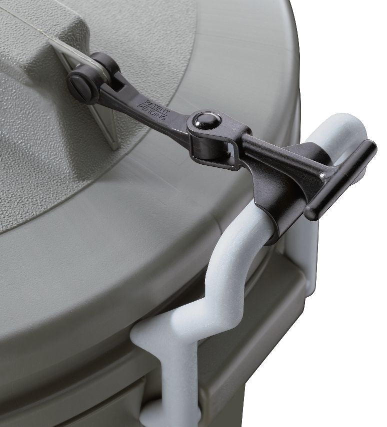 Rubbermaid Plastic Circular Animal Stopper Garbage Can, Grey, 121-L