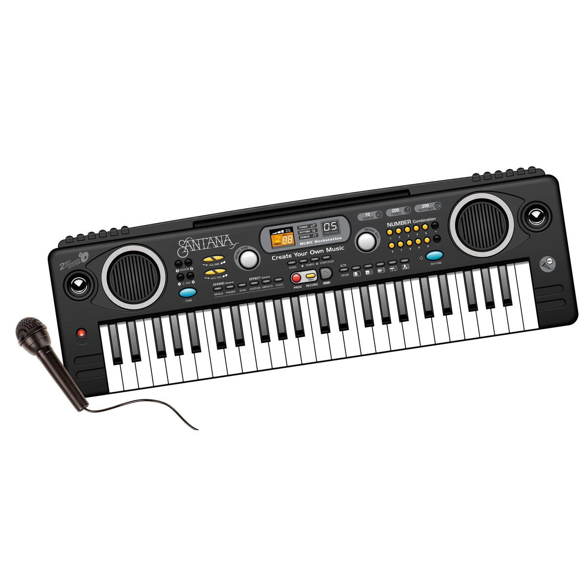 Santana 49-Key Electronic Keyboard with Microphone