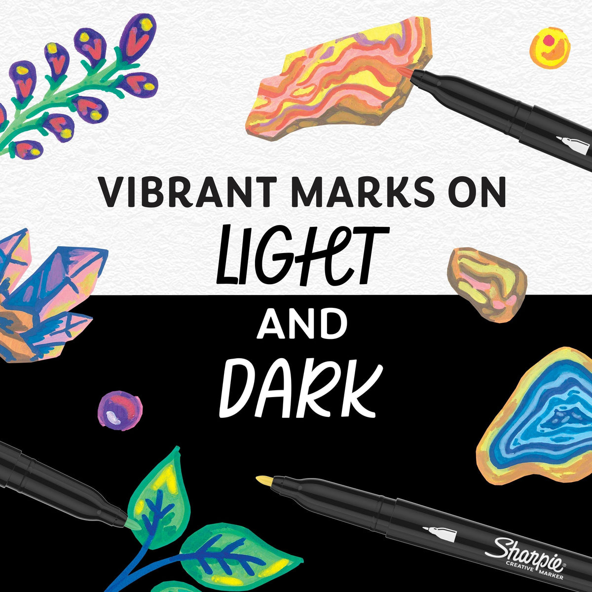 Sharpie Creative Markers, Fine Tip, 5 Pieces, Assorted Colours