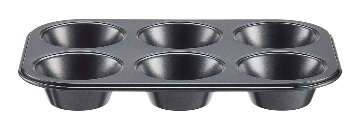 Simplicite Dark Grey Non-Stick Carbon Steel Muffin Pan, 6-Cup