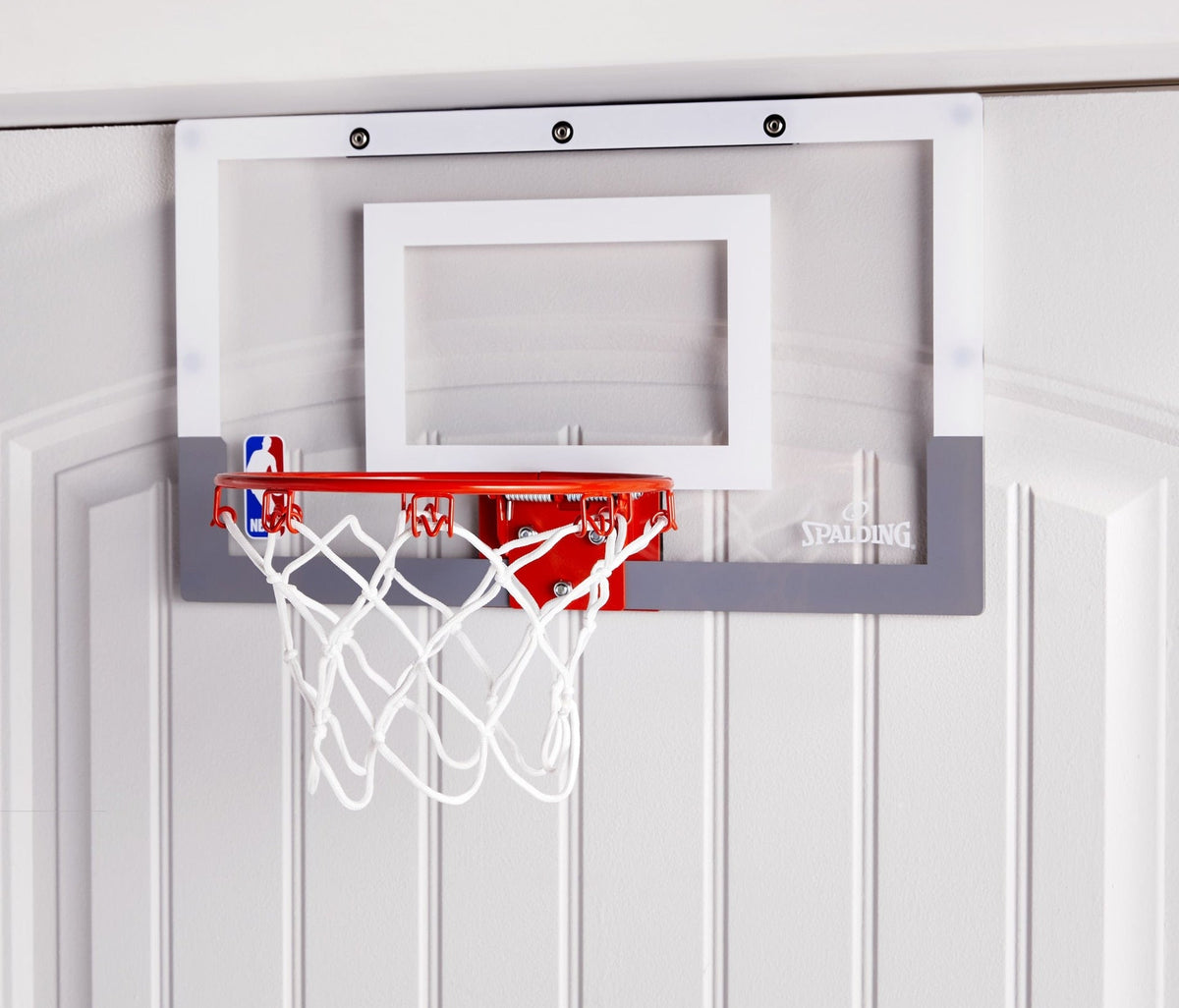 Spalding Slam Jam Indoor Over-the-Door Mounting Mini Basketball Hoop & Net with Ball
