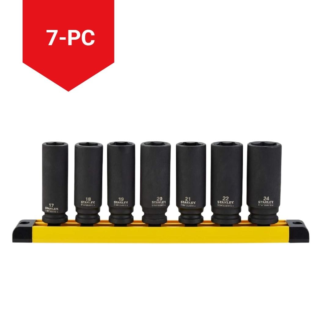 Stanley Pro 1/2-in Deep Impact Socket Set, Metric, 7-pc