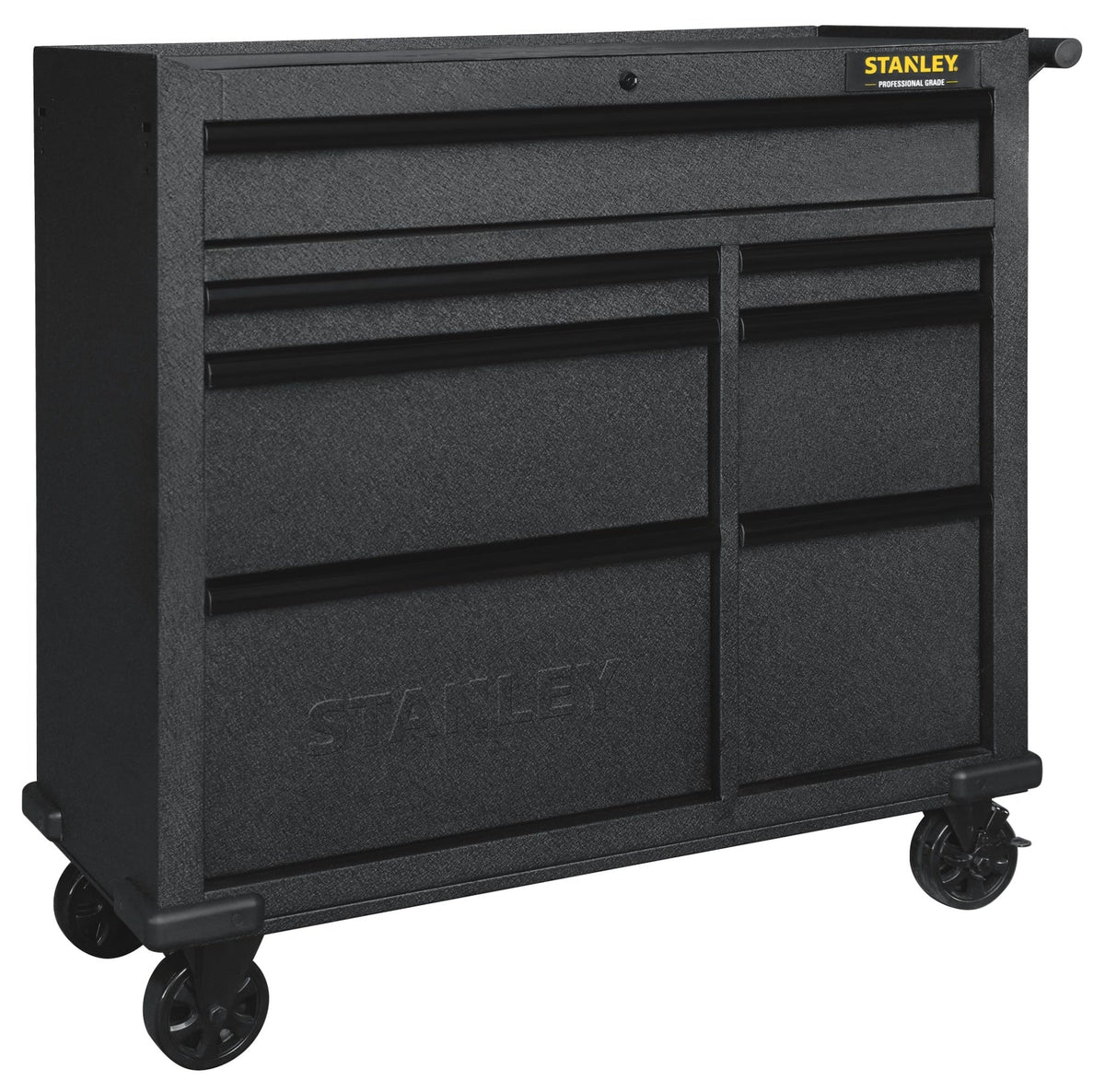 Stanley Rolling Tool Storage Cabinet with 7 Drawers, Power Bar with USB, Black, 42-in