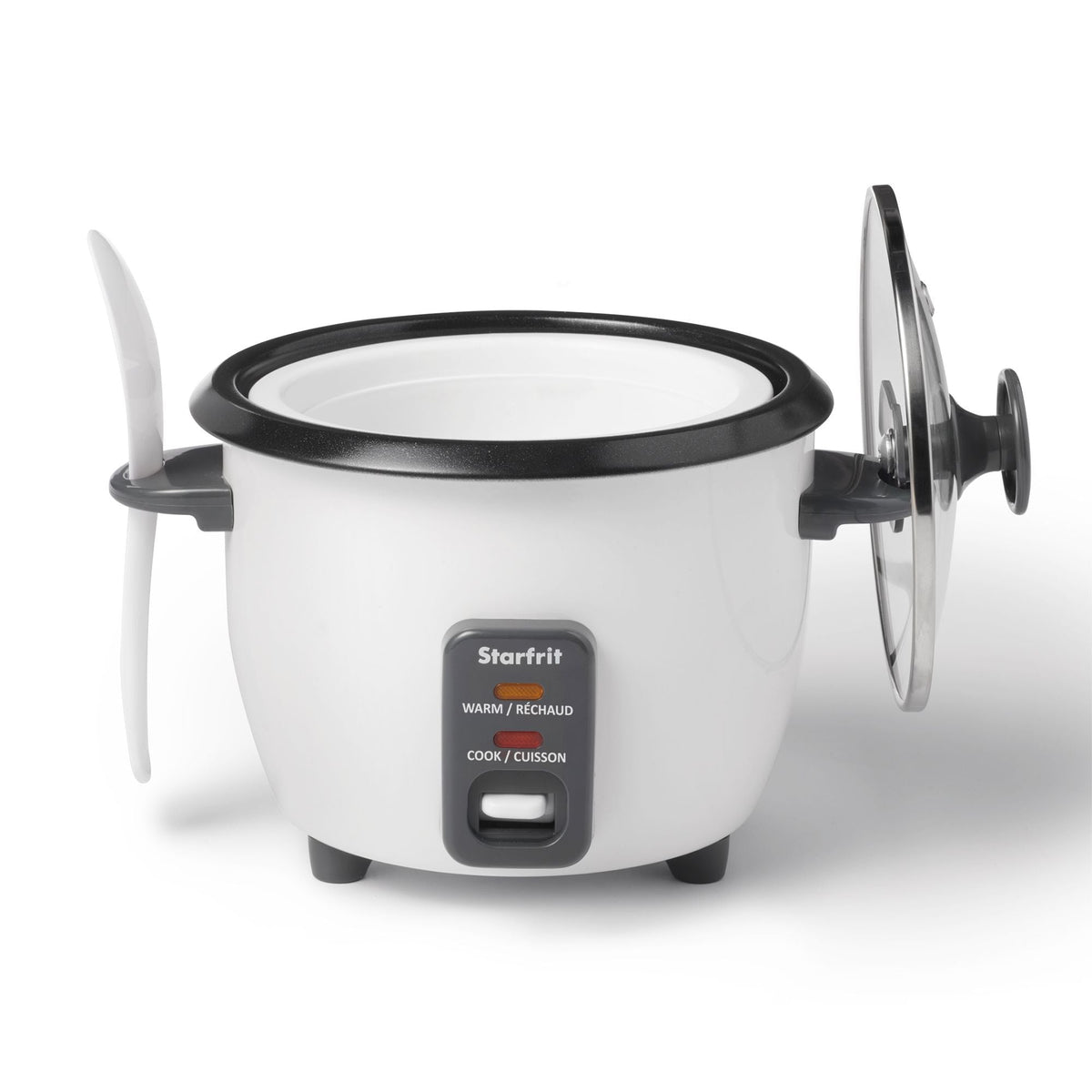 Starfrit 300W 6-Cup White Rice Cooker with Steam Basket