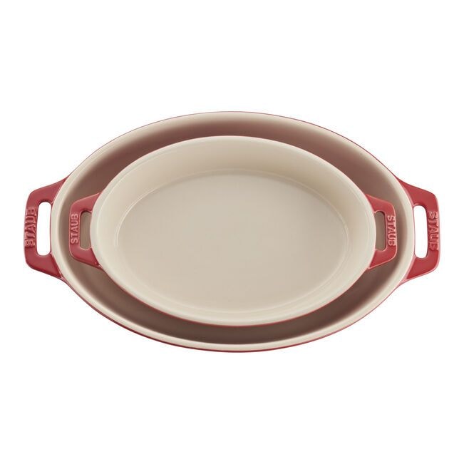 Staub Oval 2 piece Baking Set Cherry