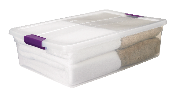Sterilite ClearView Storage Box with Latched Lid, 30-L