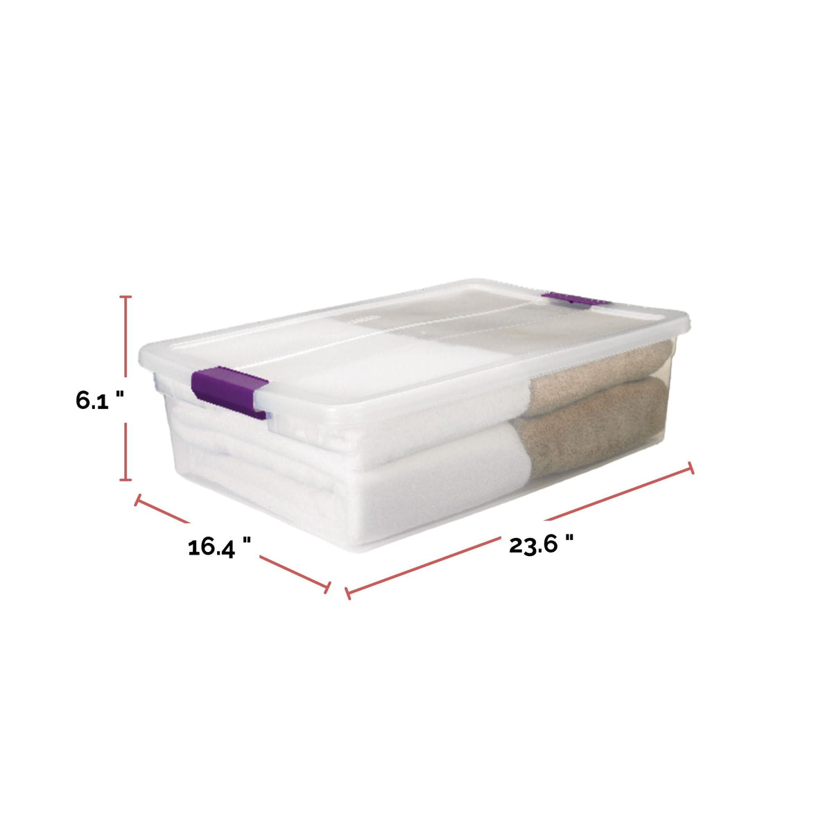 Sterilite ClearView Storage Box with Latched Lid, 30-L