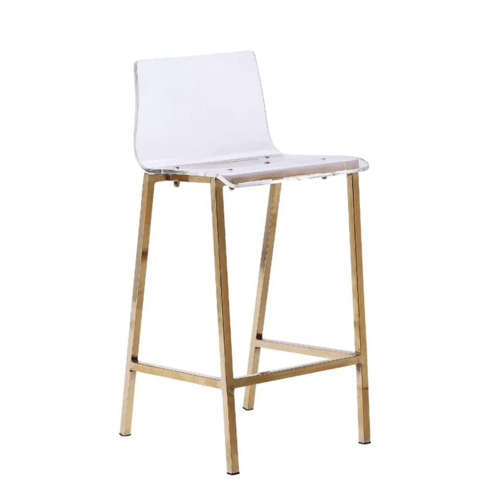 Take Me Home Clear Finish Sasha Stool with Gold Frame