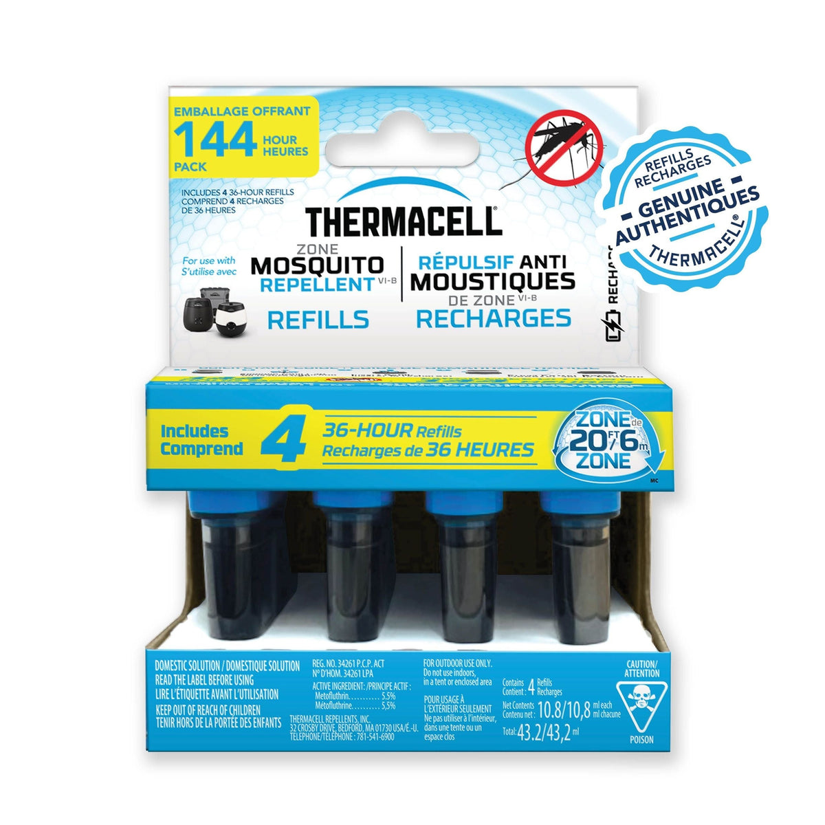 Thermacell E-ZoneGuard Rechargeable Mosquito Repellent Refill 144-Hour Pack