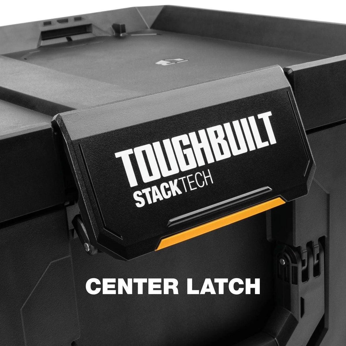 ToughBuilt StackTech Middle Portable Modular Plastic/Metal Tool Box with Inner Tray, IP65-Rated, Black
