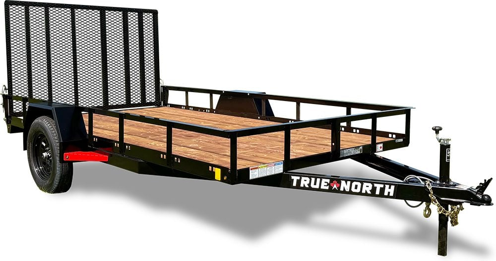 True North 77-in x 12-ft Utility Trailer With Gate, Black
