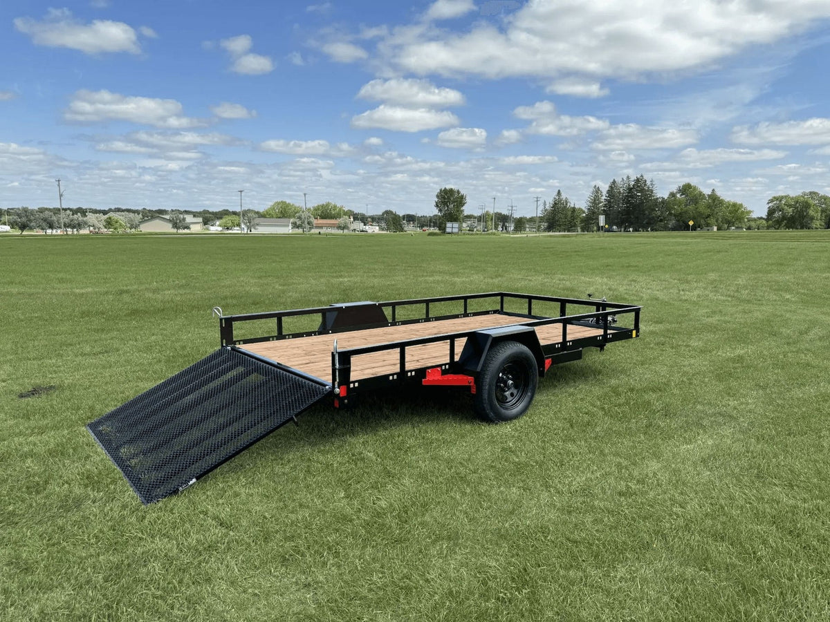 True North 77-in x 12-ft Utility Trailer With Gate, Black
