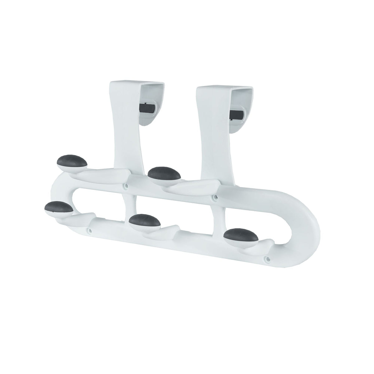 Urbana Plastic 5-Hook Over the Door Hook, White, 13-in