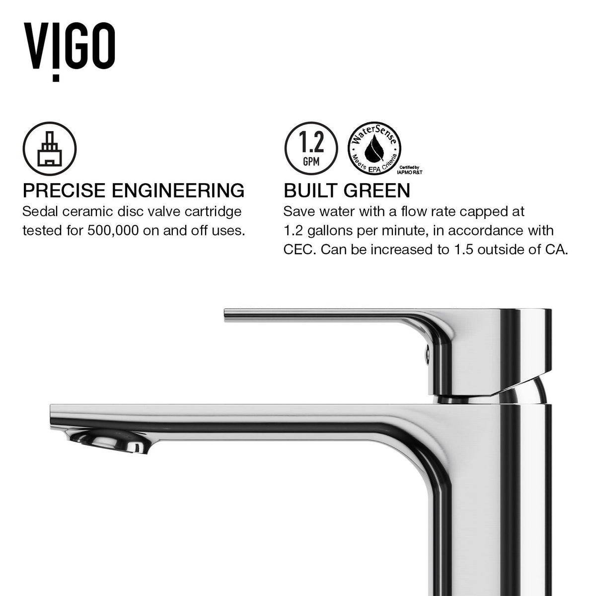 VIGO Davidson Single Handle Single Hole Bathroom Sink Faucet, WaterSense Certified, Chrome
