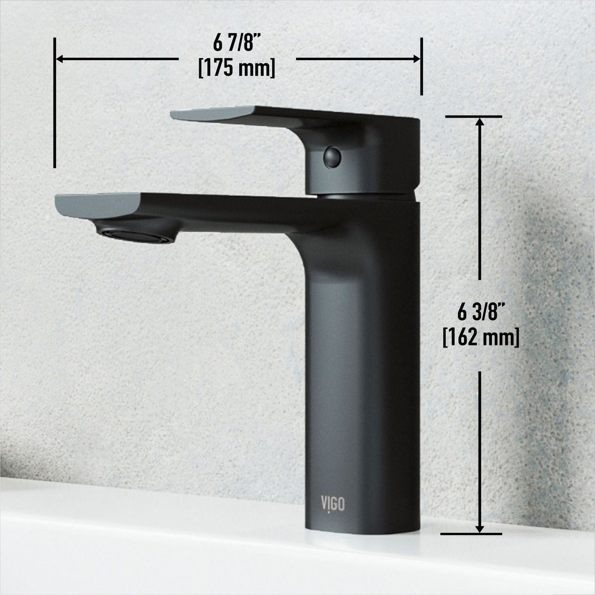 VIGO Davidson Single Handle Single Hole Bathroom Sink Faucet, WaterSense Certified, Matte Black
