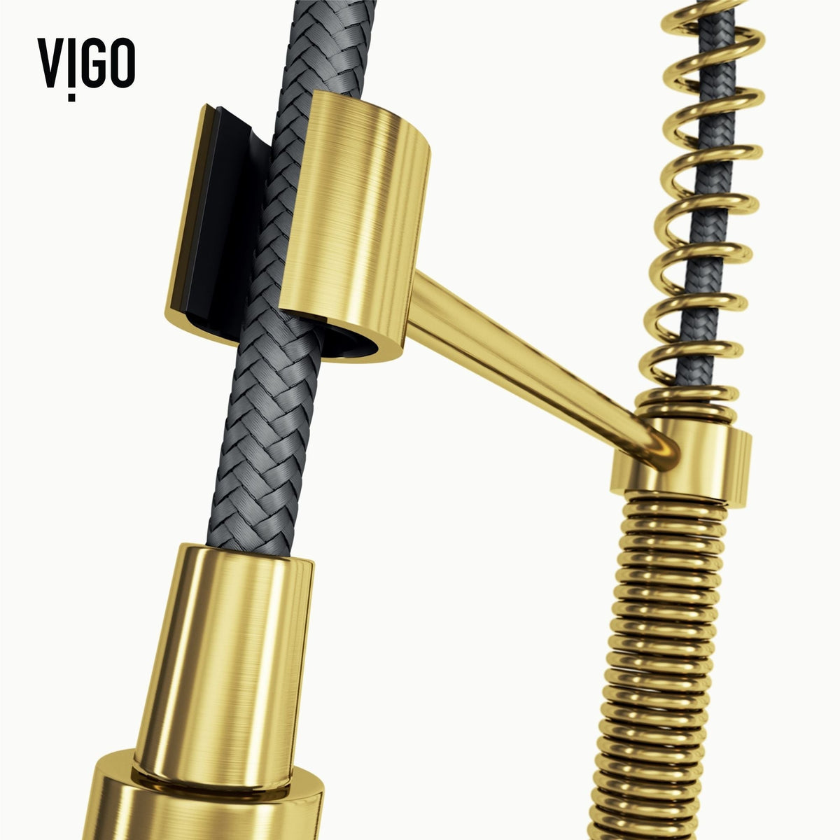 VIGO Edison Single Handle Pull Down Sprayer Kitchen Faucet, Matte Gold
