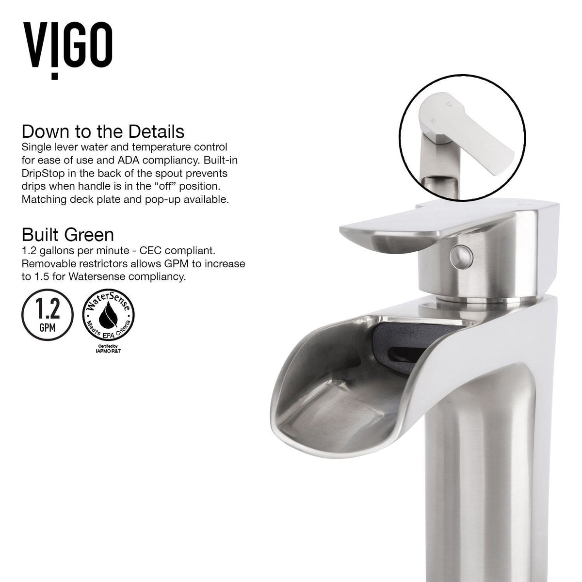 VIGO Glass Grey Onyx Bathroom Sink/Basin Set with Niko Faucet and Round Vessel