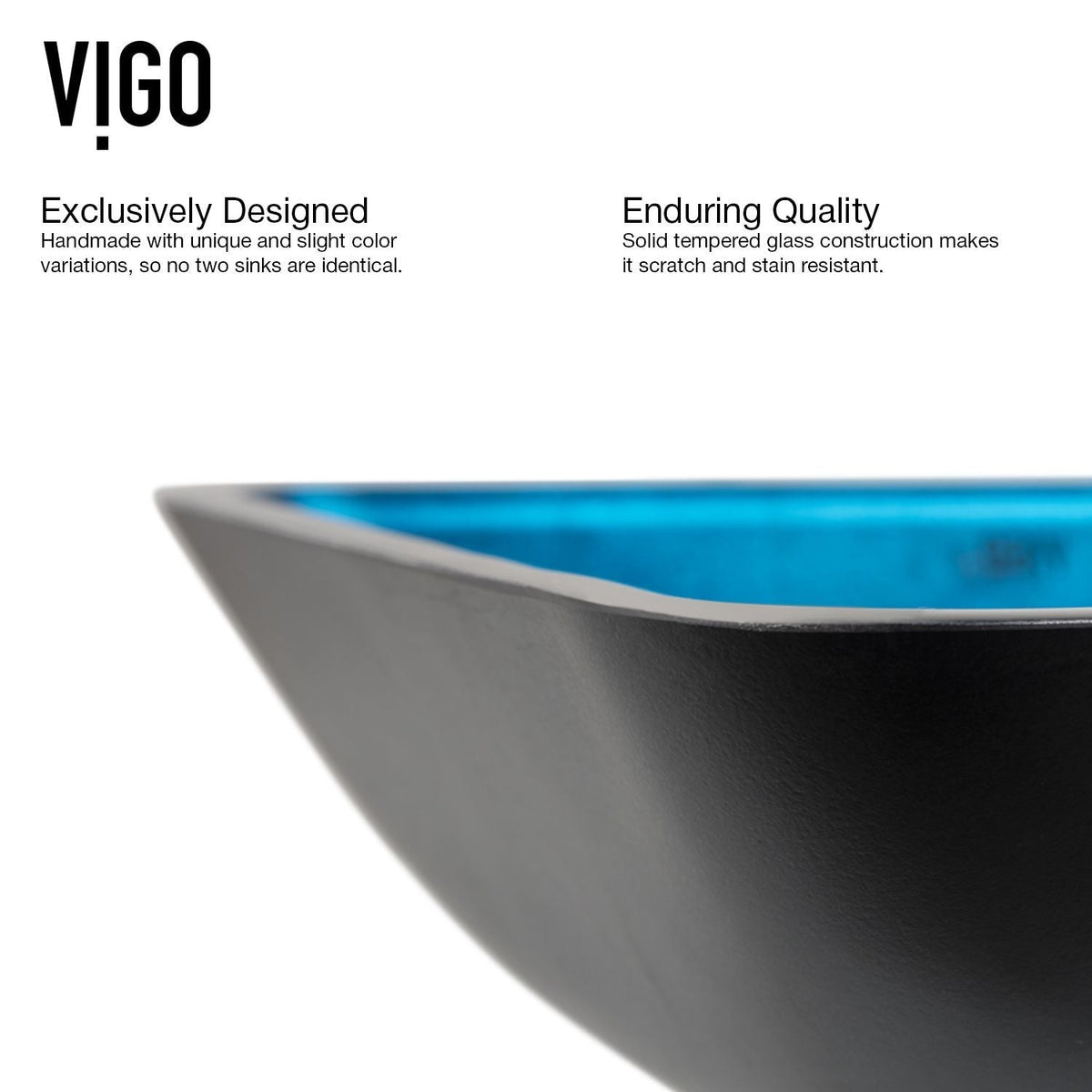 VIGO Glass Rectangular Vessel Bathroom Sink/Basin, Turquoise