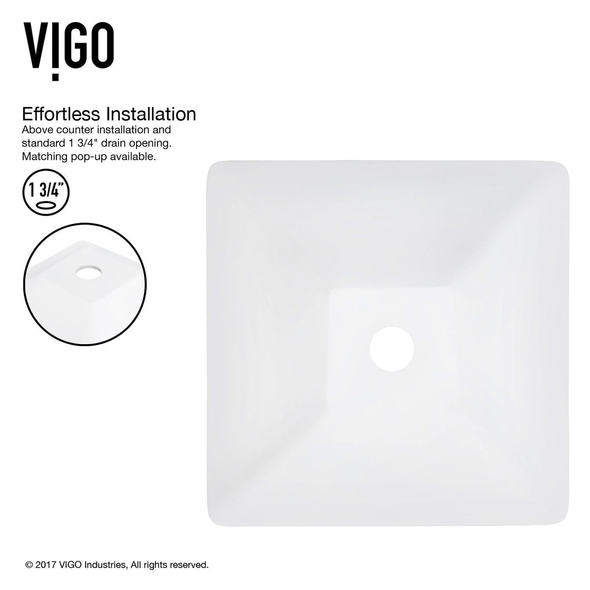 VIGO Hibiscus Matte Stone Round Vessel Bathroom Sink/Basin, Above-Counter Installation, White
