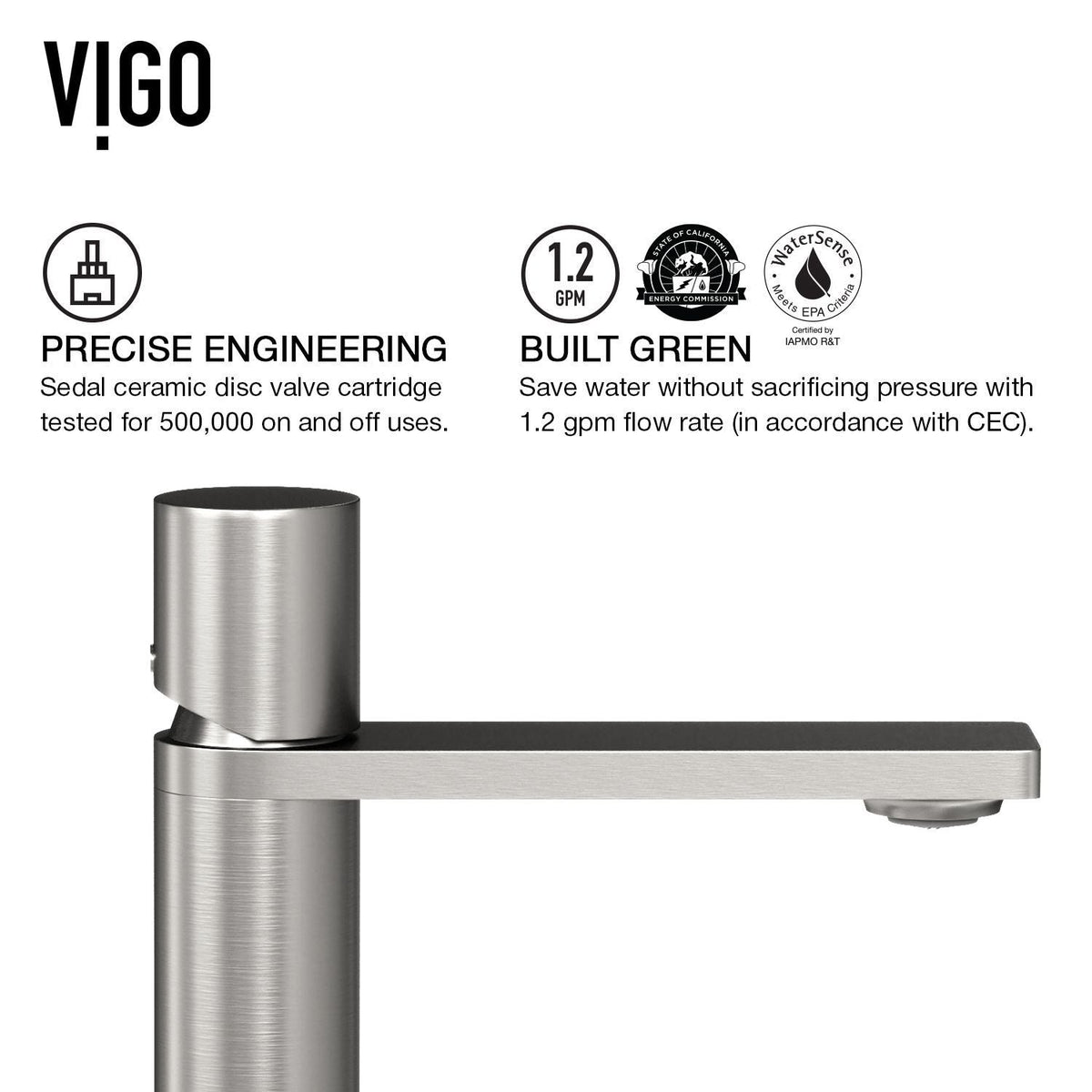 VIGO Lorca ConcretoStone Grey Bathroom Sink/Basin Set with Gotham Faucet and Rectangular Vessel