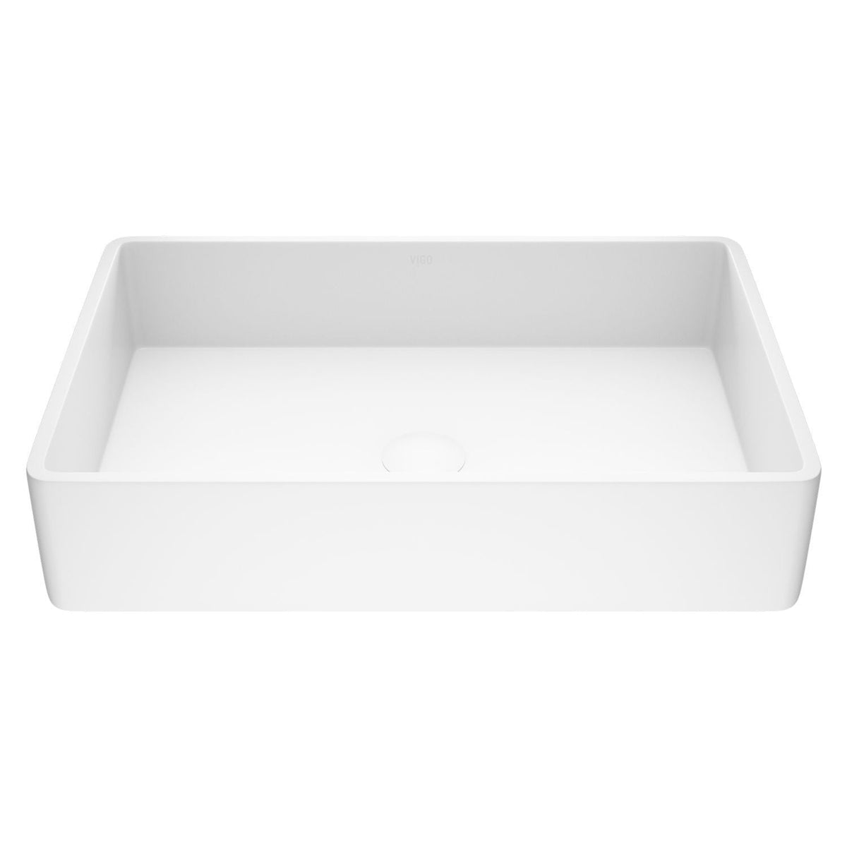 VIGO Magnolia Matte Stone Vessel Bathroom Sink/Basin with Deep Bowl, White