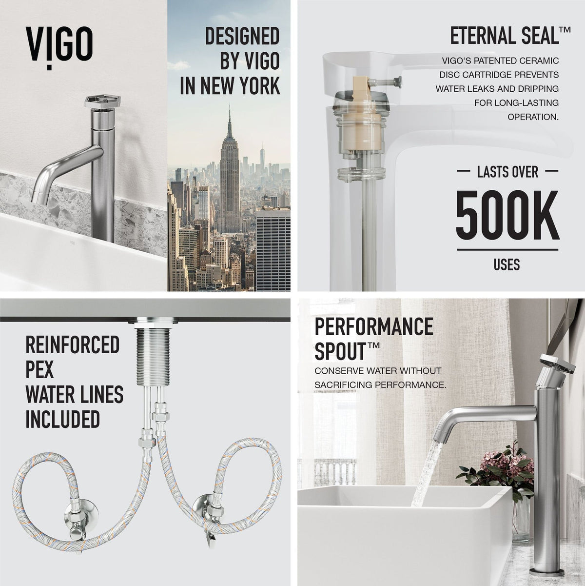 VIGO Magnolia MatteStone White Bathroom Sink/Basin Set with Ruxton Faucet and Rectangular Composite Vessel