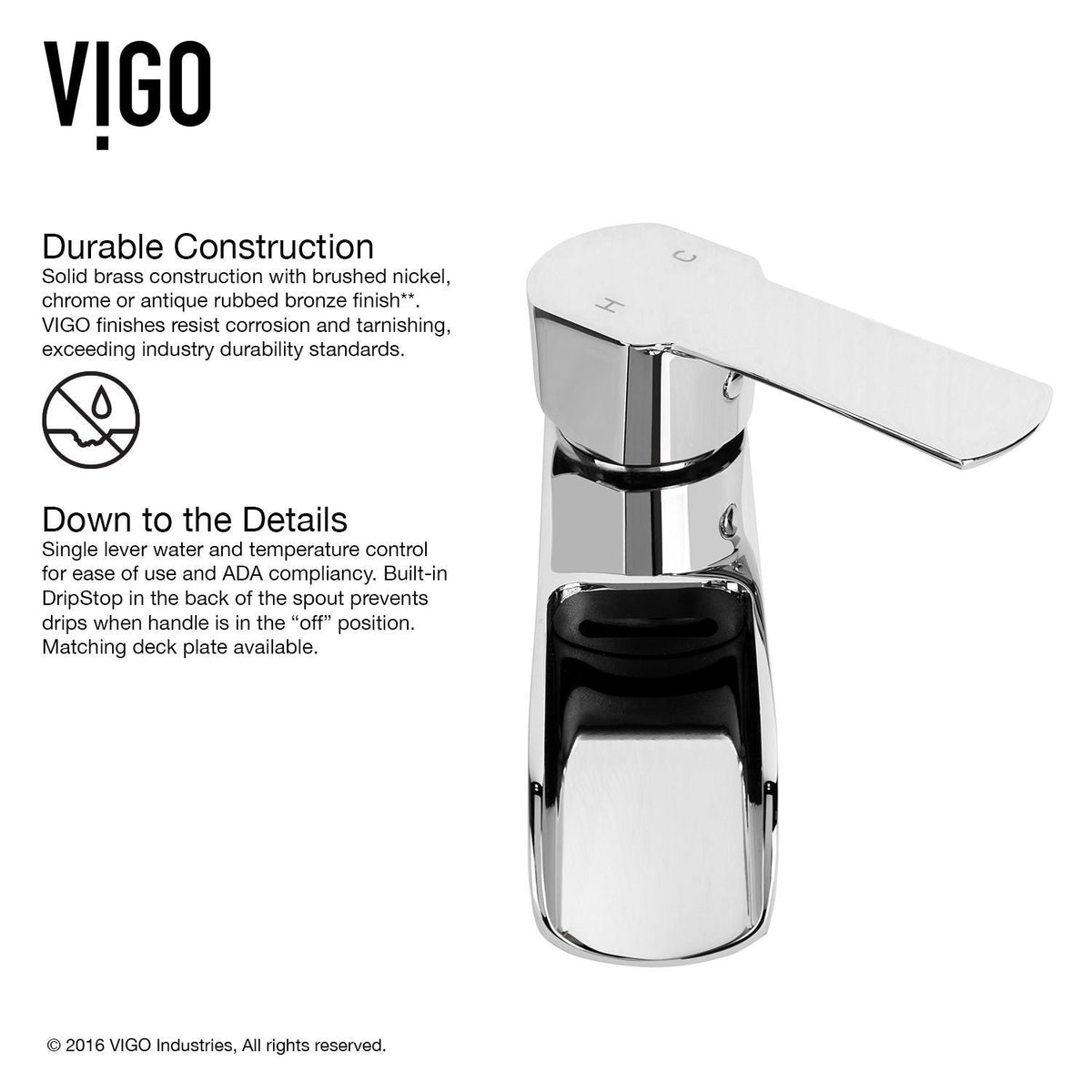 VIGO Marigold MatteStone White Bathroom Sink/Basin Set with Niko Faucet and Rectangular Composite Vessel