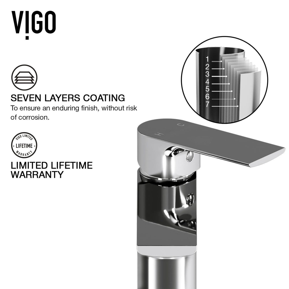 VIGO Norfolk Single Handle Vessel Single Hole Bathroom Sink Faucet, WaterSense Certified, Chrome,