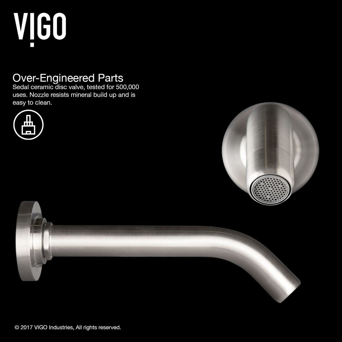 VIGO Olus Wall Mount Bathroom Faucet, WaterSense Certified, Brushed Nickel