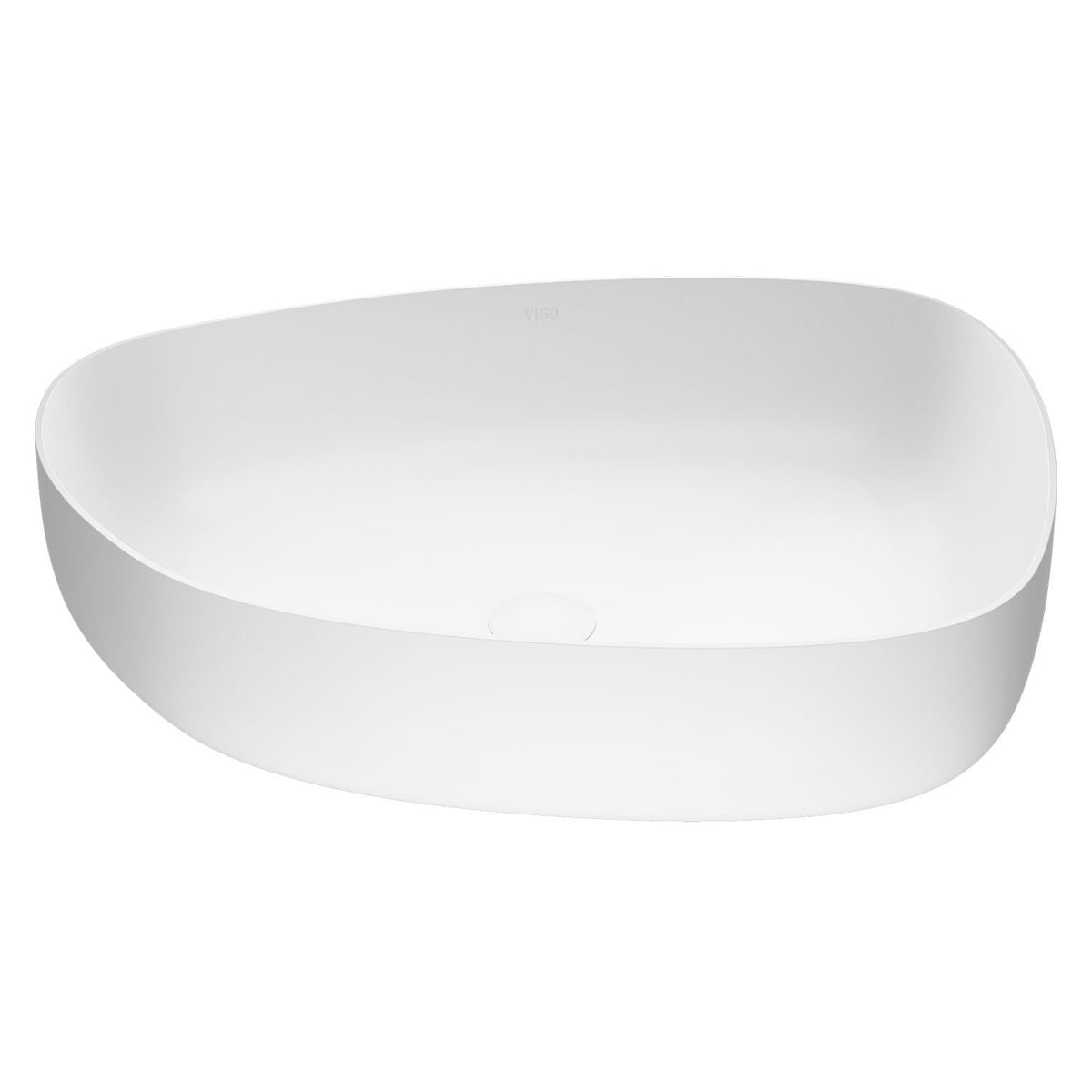 VIGO Peony Matte Stone Novelty Composite Vessel Bathroom Sink/Basin with Deep Bowl, White