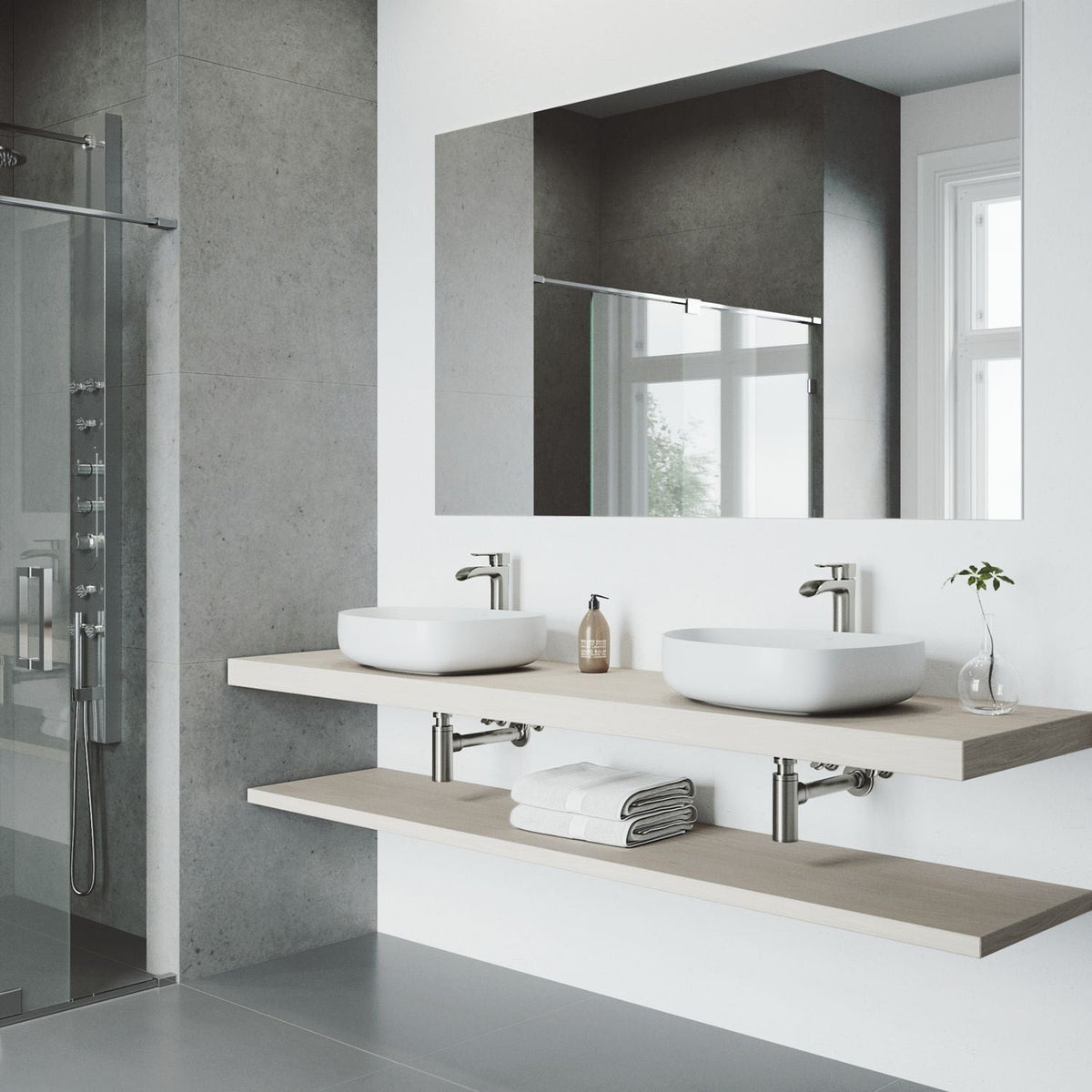 VIGO Peony Matte Stone Novelty Composite Vessel Bathroom Sink/Basin with Deep Bowl, White