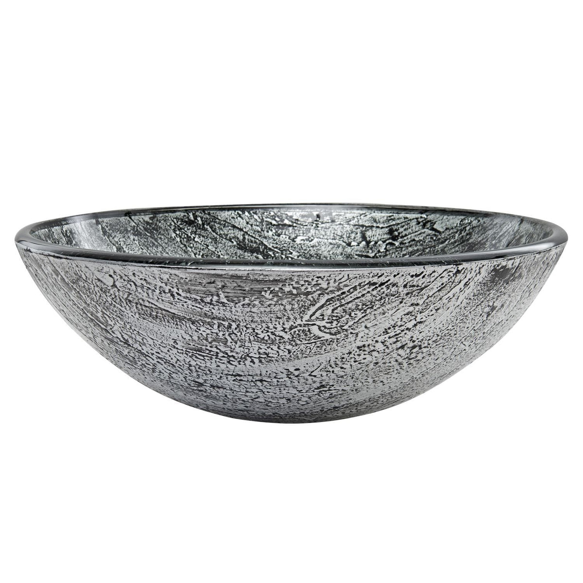 VIGO Round Glass Vessel Bathroom Sink/Basin with Deep Bowl, Titanium