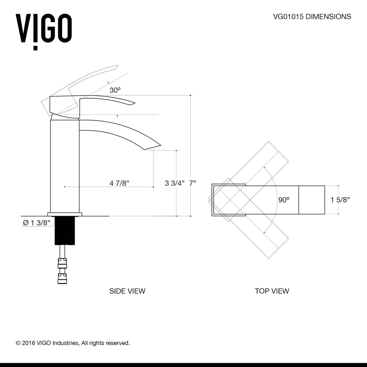 VIGO Satro Single Handle Single Hole Bathroom Sink Faucet, WaterSense Certified, Chrome