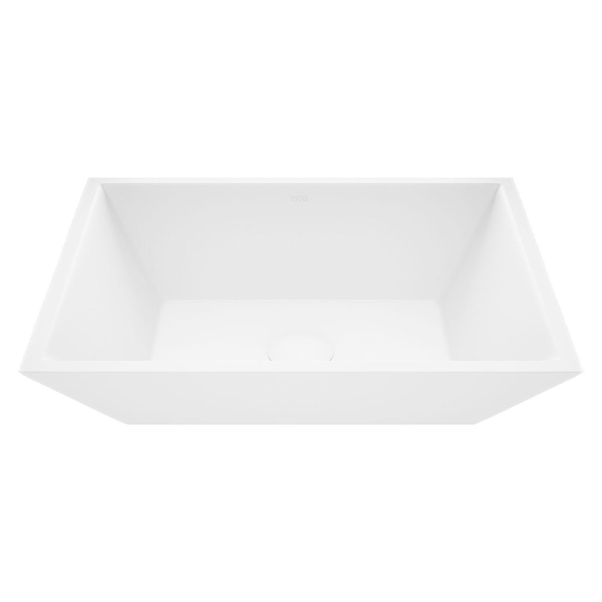 VIGO Vinca Matte Stone Vessel Bathroom Sink/Basin with Deep Bowl, White