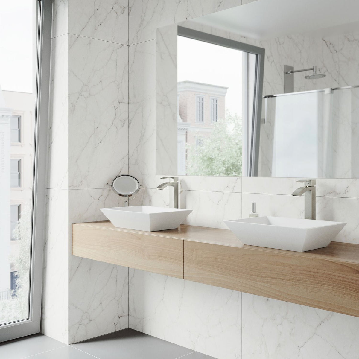 VIGO Vinca Matte Stone Vessel Bathroom Sink/Basin with Deep Bowl, White