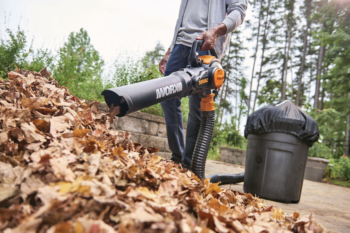 WORX WG522 Trivac 12 Amp 3-in-1 Electric Vacuum Blower/Mulcher/Vac with Shoulder Strap