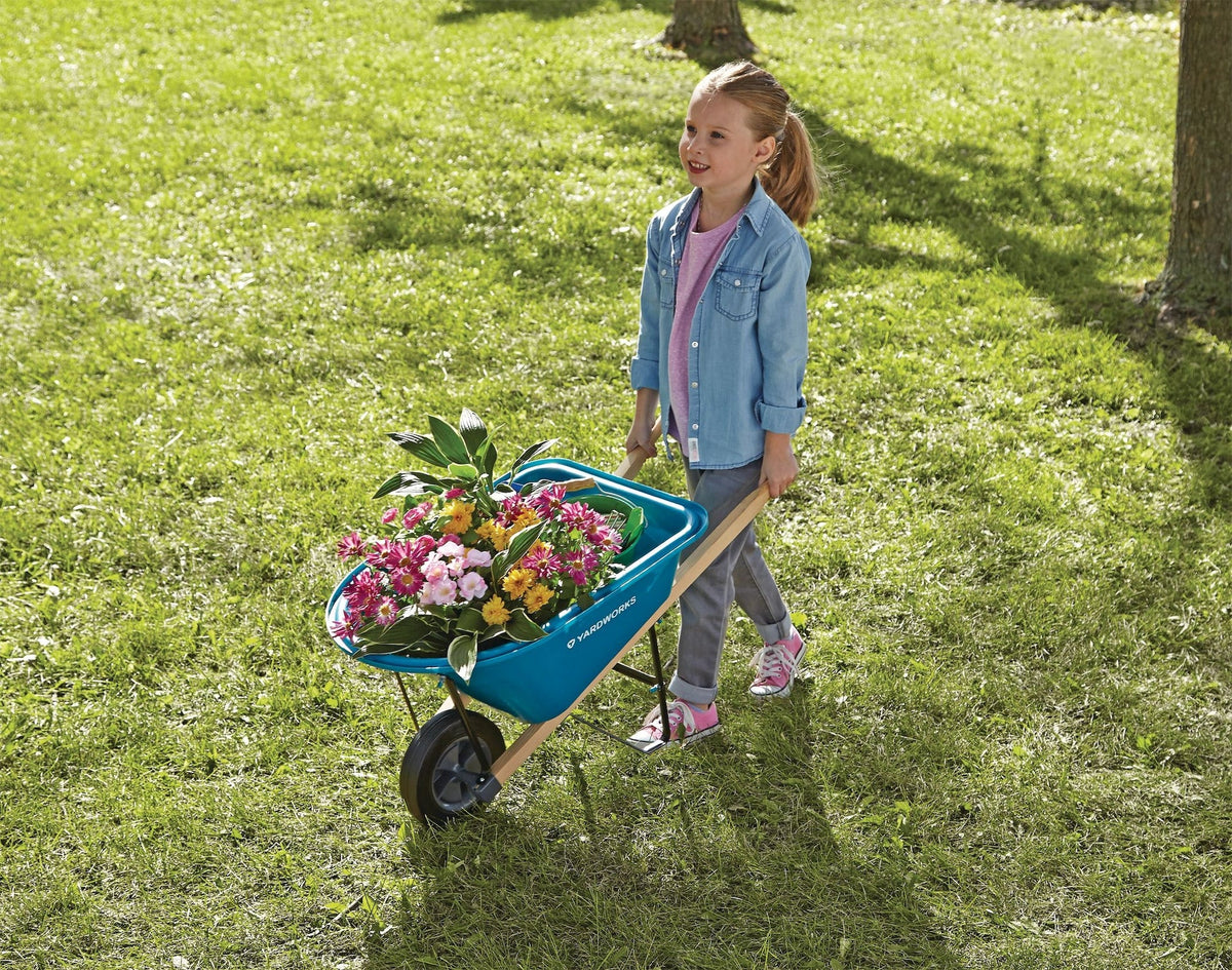 Yardworks Plastic Tray 1-Wheel Kids Wheelbarrow